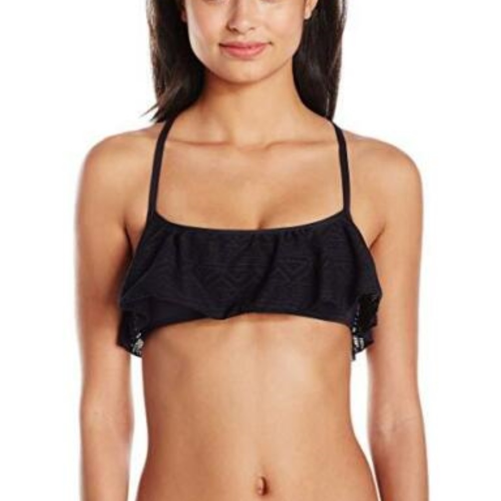 New ROXY GIRL TRIBAL MAZE FLUTTER BIKINI TOP LARGE